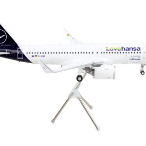 Airbus A320neo Commercial Aircraft "Lufthansa - LoveHansa" White with Blue Tail "Gemini 200" Series 1/200  Airplane by GeminiJets