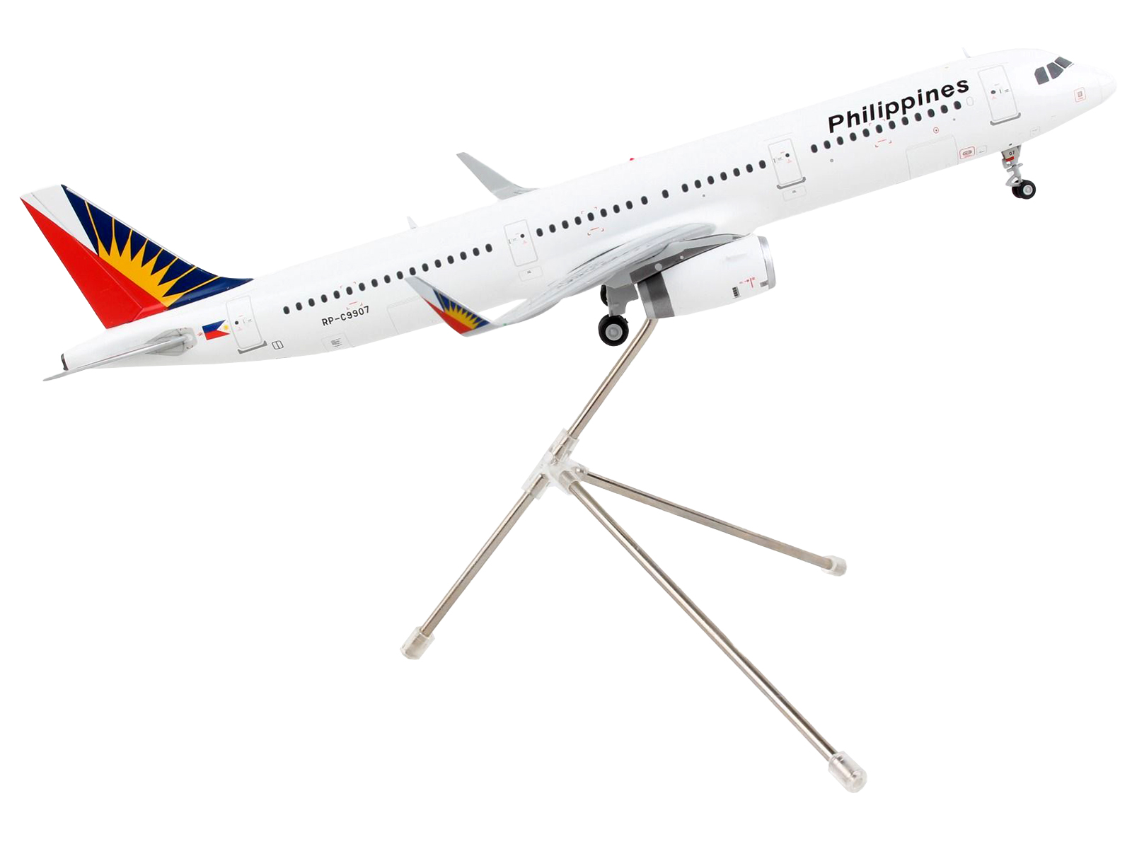 Airbus A321 Commercial Aircraft "Philippine Airlines" White with Tail Graphics "Gemini 200" Series 1/200 Airplane by GeminiJets