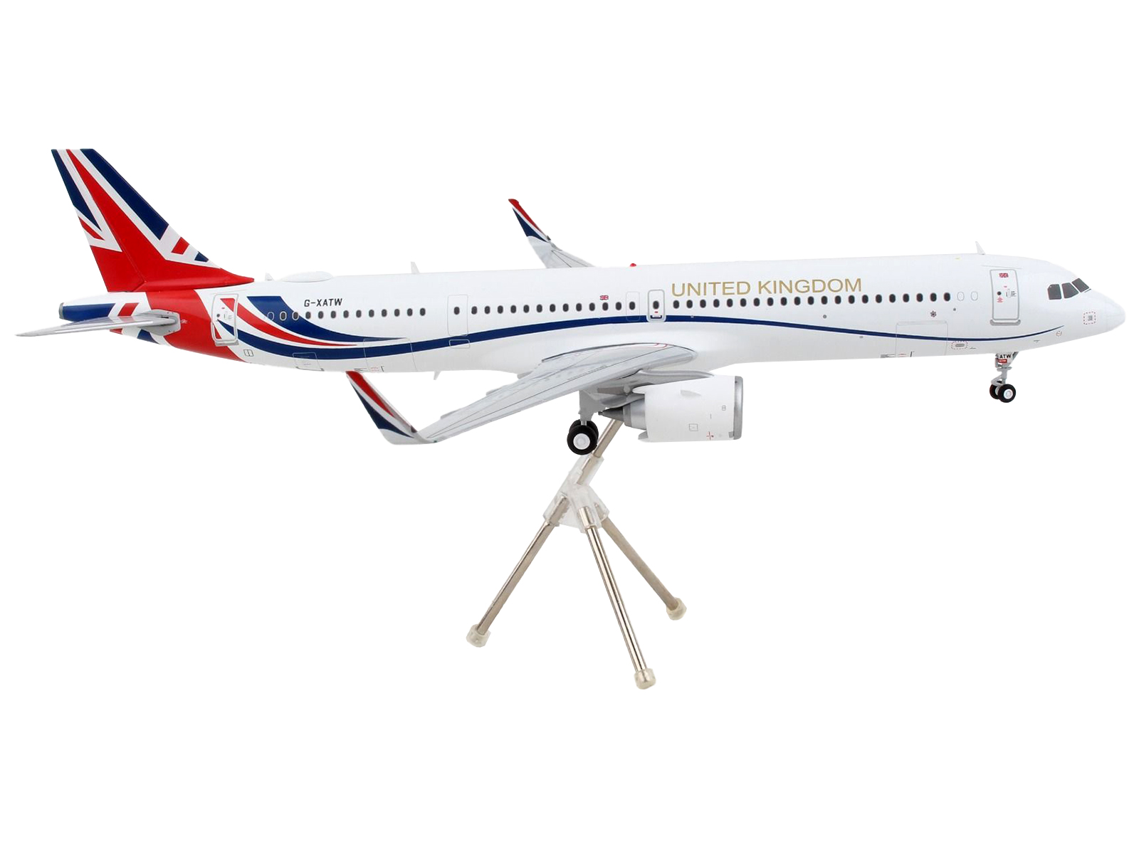 Airbus A321neo Commercial Aircraft "British Royal Air Force" White with United Kingdom Flag Graphics "Gemini 200" Series 1/200 Airplane by GeminiJets