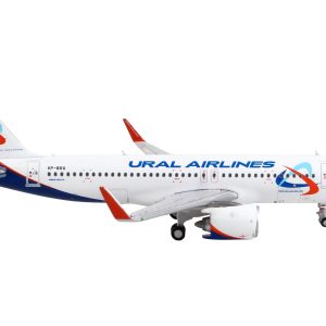 Airbus A320neo Commercial Aircraft "Ural Airlines" White with Blue Tail 1/400  Airplane by GeminiJets