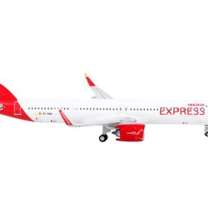 Airbus A321neo Commercial Aircraft "Iberia Express" White with Red Tail 1/400  Airplane by GeminiJets