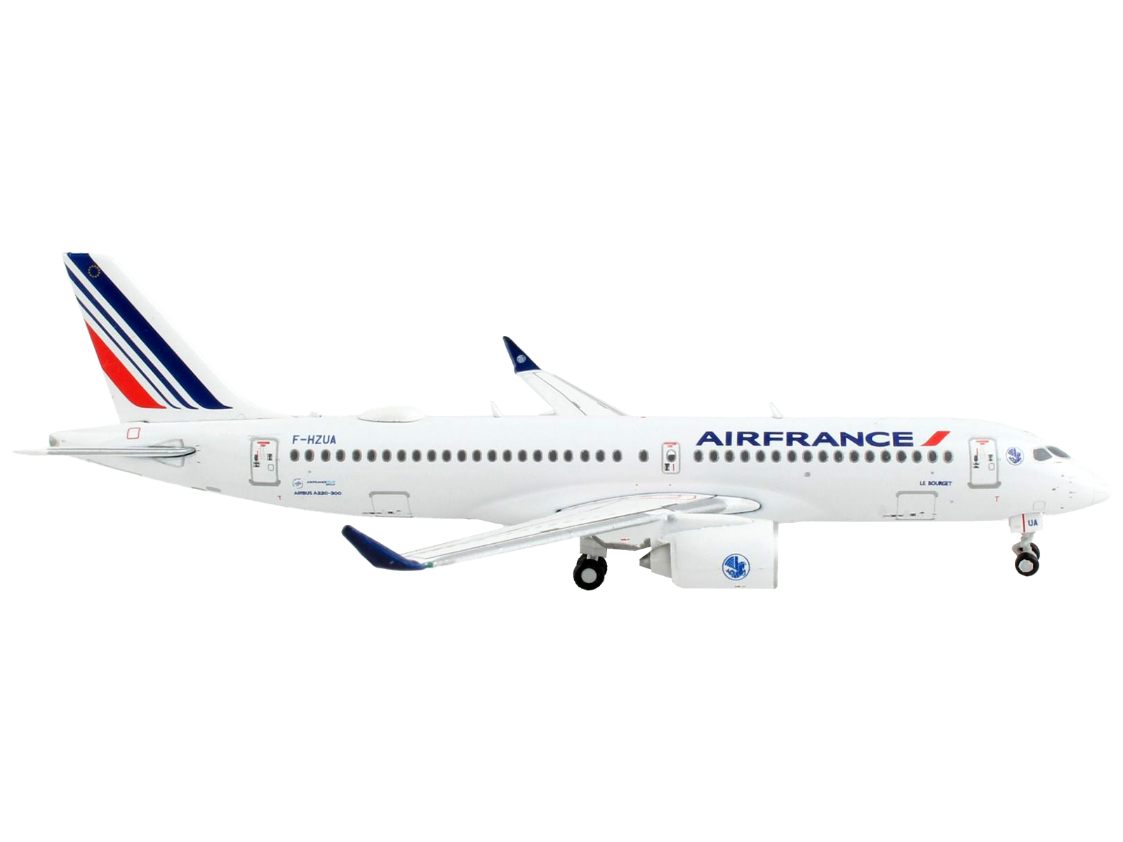 Airbus A220-300 Commercial Aircraft "Air France" White with Tail Stripes 1/400 Airplane by GeminiJets