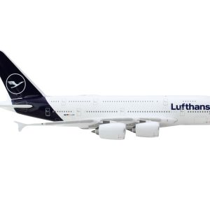 Airbus A380 Commercial Aircraft "Lufthansa" White with Blue Tail 1/400  Airplane by GeminiJets