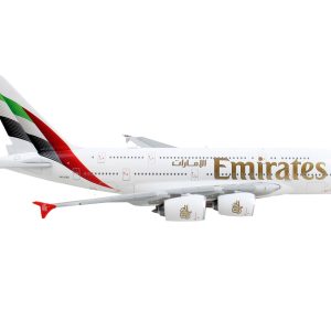 Airbus A380-800 Commercial Aircraft "Emirates Airlines" White with Tail Stripes 1/400  Airplane by GeminiJets