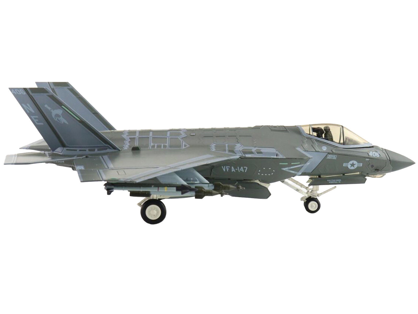 Lockheed Martin F-35C Lightning II Aircraft "VFA-147 'Argonauts' USS Carl Vinson" (2021) United States Navy "Air Power Series" 1/72 by Hobby Master