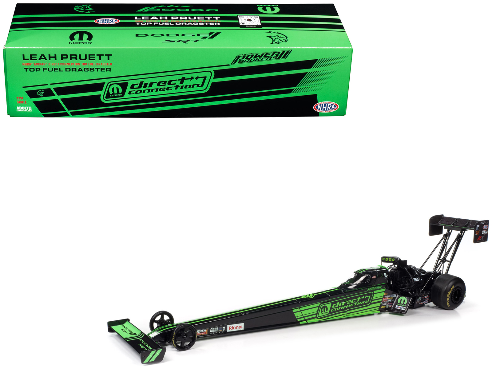 2023 NHRA TFD (Top Fuel Dragster) Leah Pruett "MOPAR - Direct Connection" Green and Black "Tony Stewart Racing" Limited Edition to 1020 pieces Worldwide